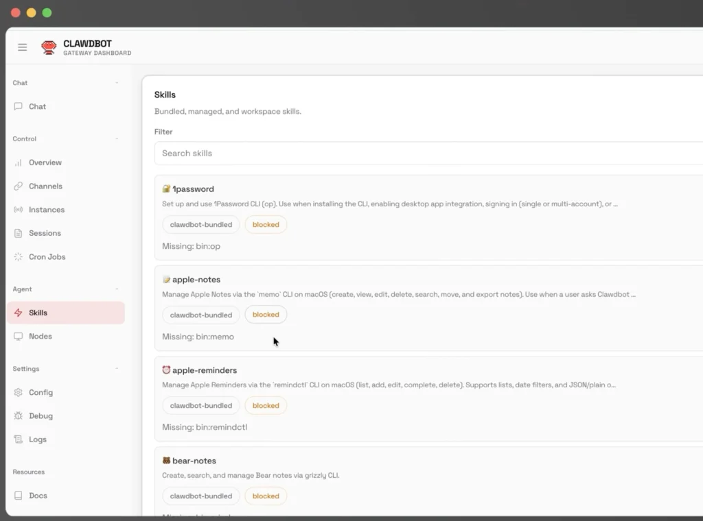 Clowdbot mac mini Skill