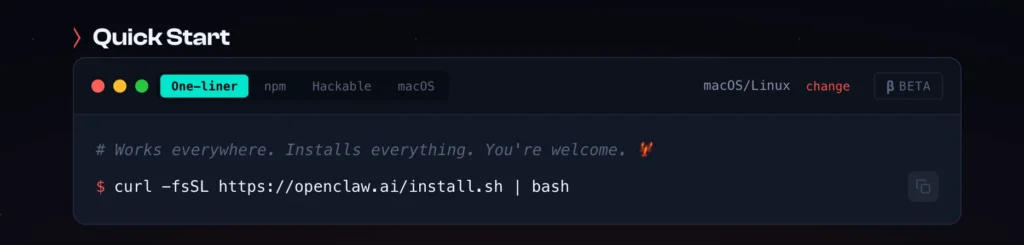 Run the official installation script